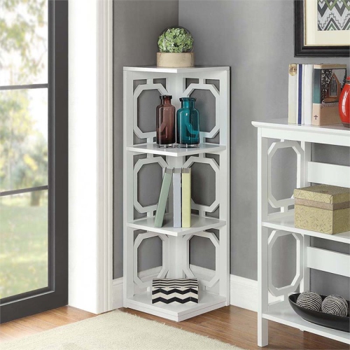 SCRANTON & CO  3 Shelf Corner Bookcase In In White