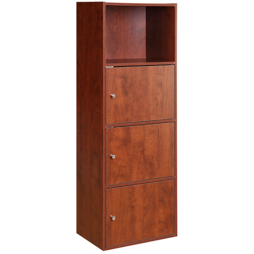 PEMBERLY ROW  Three-Door Bookcase In Cherry Wood Finish