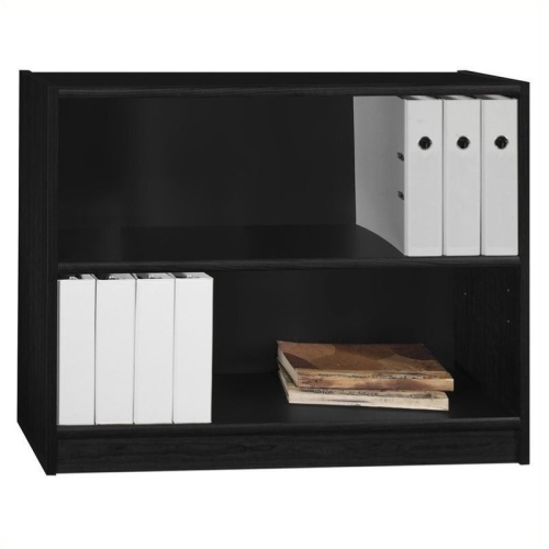 BOWERY HILL  Furniture 2 Shelf Bookcase In Classic Black