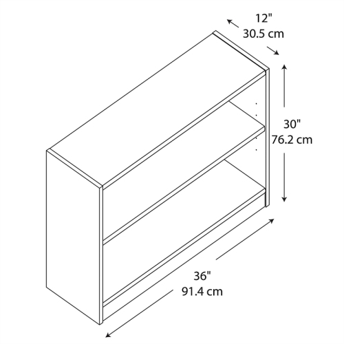 Bowery Hill Furniture 2 Shelf Bookcase in Classic Black