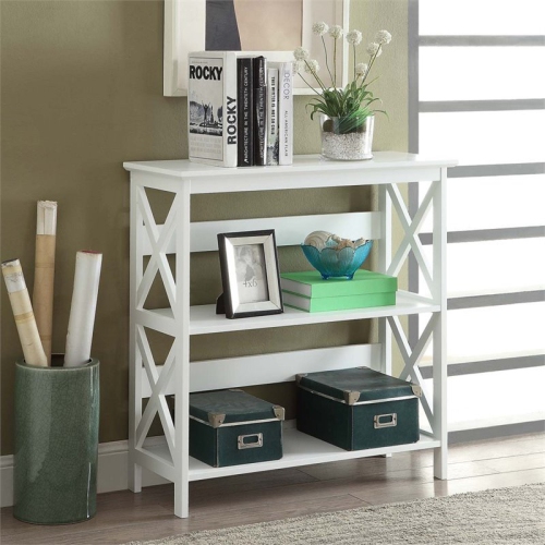 PEMBERLY ROW  Two-Shelf Bookcase In Wood Finish In White