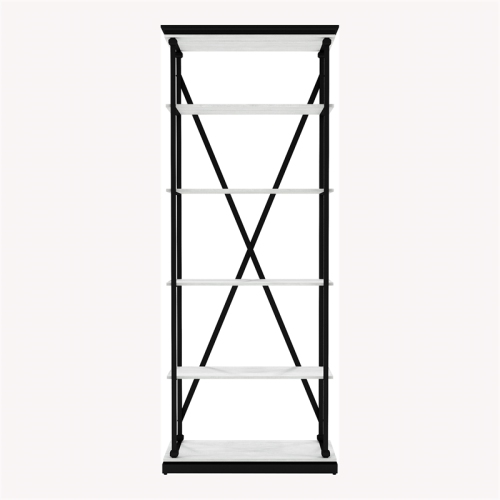 Furniture of America Toggin Industrial Metal 33-Inch Bookcase in Antique White