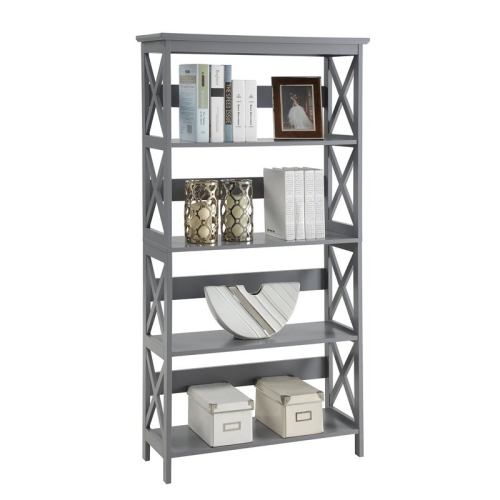 PEMBERLY ROW  Five-Tier Bookcase In Wood Finish In Gray