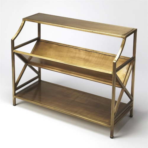 Beaumont Lane 3 Shelf Library Bookcase in Gold Best Buy Canada