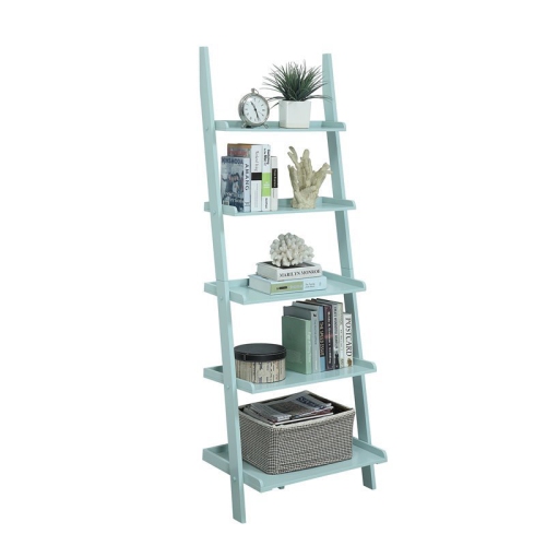 CONVENIENCE CONCEPTS  American Heritage Bookshelf Ladder In Sea Foam Wood Finish In Green