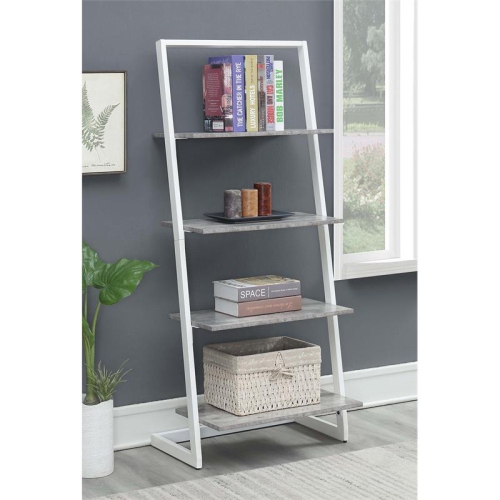 CONVENIENCE CONCEPTS  Stone Four-Tier Ladder Bookcase/shelf In Wood In Gray