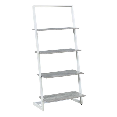 Convenience Concepts Graystone Four-Tier Ladder Bookcase/shelf in Gray Wood