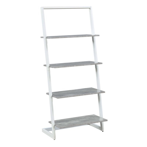 Convenience Concepts Graystone Four-Tier Ladder Bookcase/shelf in Gray Wood