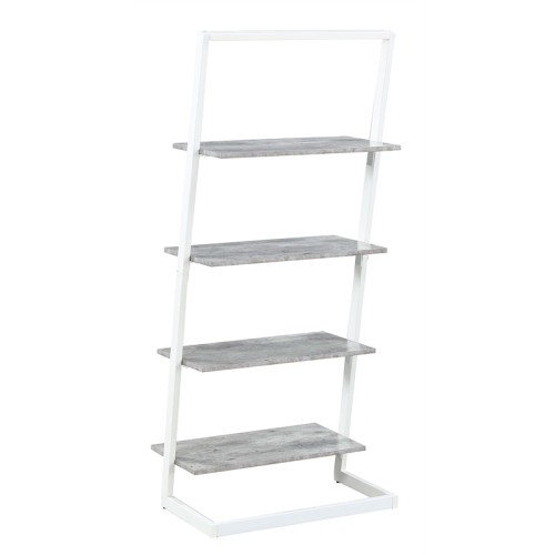 Convenience Concepts Graystone Four-Tier Ladder Bookcase/shelf in Gray Wood