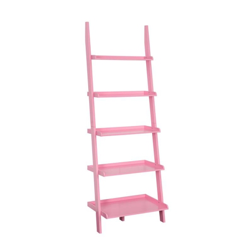 CONVENIENCE CONCEPTS  American Heritage Bookshelf Ladder With Five Tiers In Bright Wood Finish In Pink
