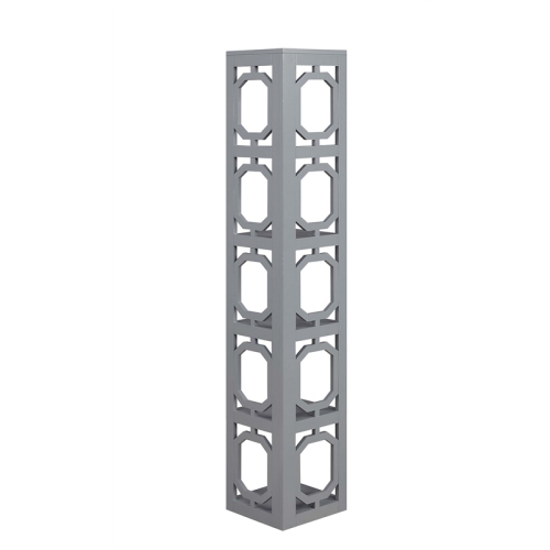 Convenience Concepts Omega Five-Tier Corner Bookcase in Gray Wood Finish