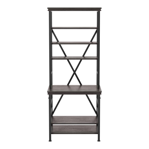 FURNITURE OF AMERICA  Garna Industrial Metal 6-Shelf Bookcase In Antique Gray