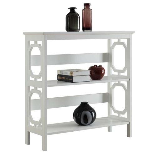 Pemberly Row Two-Shelf Bookcase in White Wood Finish