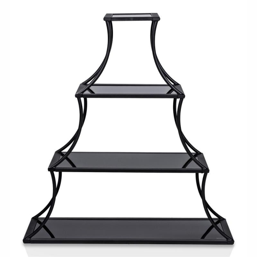 Furniture of America Kladden Industrial Metal 4-Shelf Bookcase in Sand Black