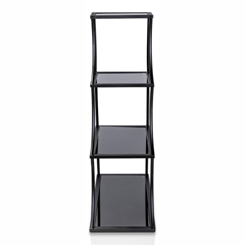 Furniture of America Kladden Industrial Metal 4-Shelf Bookcase in Sand Black