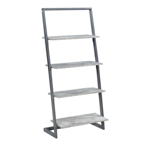 Convenience Concepts Graystone Four-Tier Ladder Bookcase/shelf in Gray Wood
