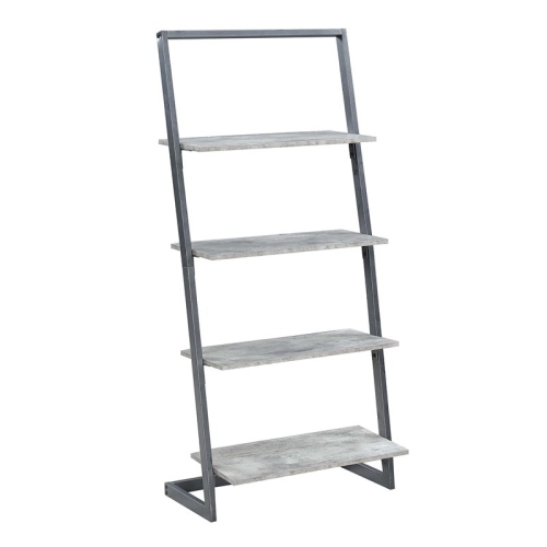 Convenience Concepts Graystone Four-Tier Ladder Bookcase/shelf in Gray Wood