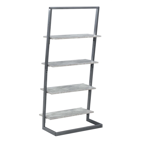 Convenience Concepts Graystone Four-Tier Ladder Bookcase/shelf in Gray Wood