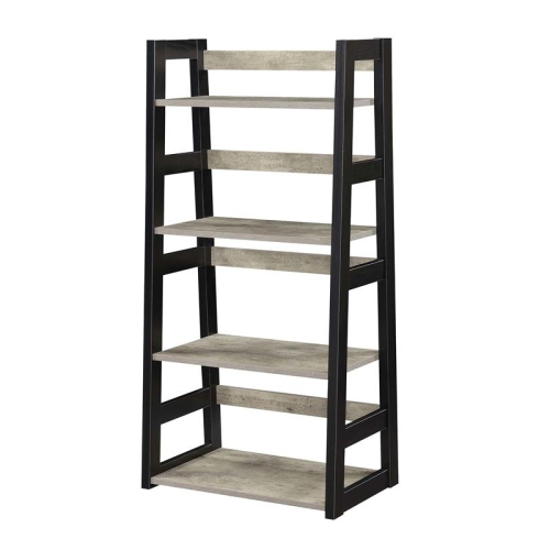 CONVENIENCE CONCEPTS  Designs2Go Trestle Bookcase In Gray Faux Birch Wood With Frame In Black