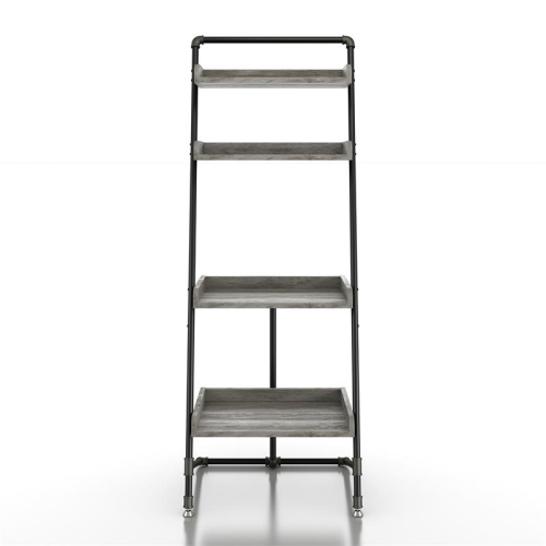 FURNITURE OF AMERICA  Karin Industrial Wood Display Shelf In Vintage Oak In Gray