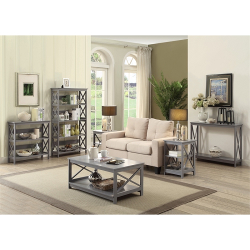 Convenience Concepts Oxford Five-Tier Bookcase in Gray Wood Finish
