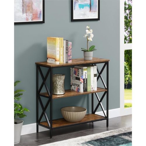 Convenience Concepts Tucson Three-Tier Bookcase in Nutmeg Wood Finish