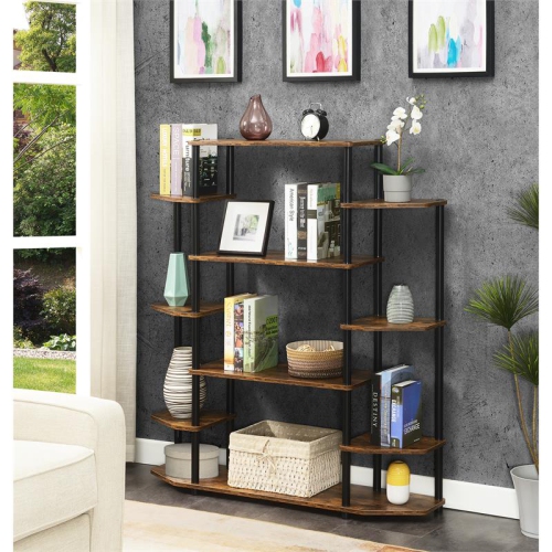 Convenience Concepts Designs2Go Wall Unit Bookshelf in Nutmeg Wood Finish