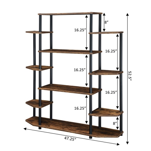 Convenience Concepts Designs2Go Wall Unit Bookshelf in Nutmeg Wood Finish