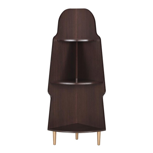 Furniture of America Cellex Wood Contemporary 3-Tier Corner Bookcase in Espresso