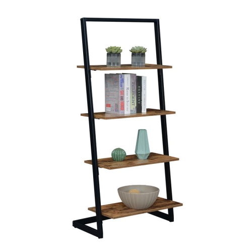 Convenience Concepts Graystone Ladder Bookshelf in Nutmeg Wood Finish