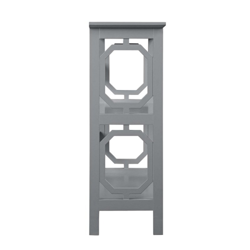 Convenience Concepts Omega Three-Tier Bookcase in Gray Wood Finish