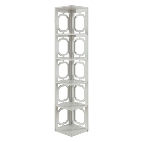 Scranton & Co 5 Shelf Corner Bookcase in White
