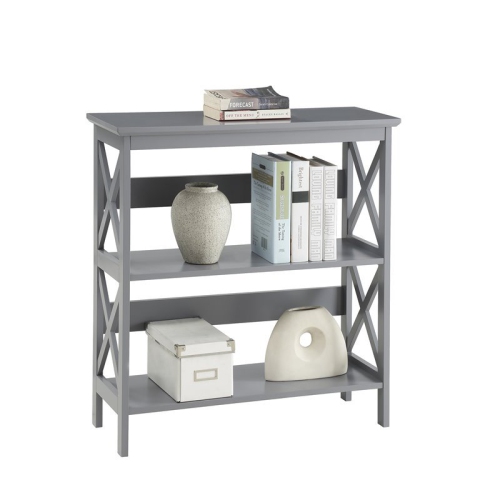PEMBERLY ROW  Three-Tier Bookcase In Wood Finish In Gray