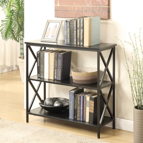 PEMBERLY ROW  2 Shelf Bookcase In Wood Finish In Black