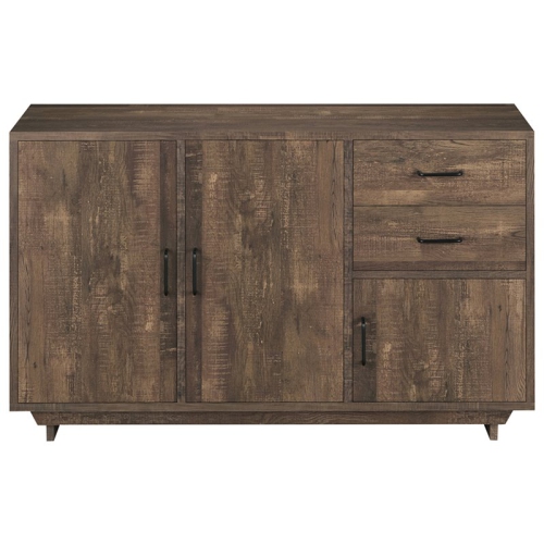 BOWERY HILL  Rustic Wood Two-Drawer Buffet In Reclaimed Oak