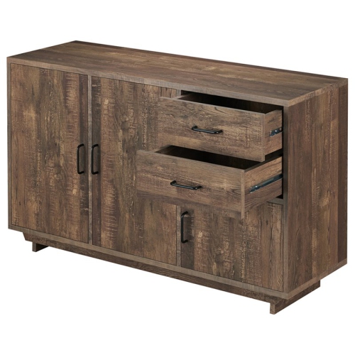 Bowery Hill Rustic Wood Two-Drawer Buffet in Reclaimed Oak