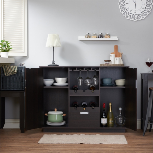 Furniture of America Porter Contemporary Wood Multi-Storage Buffet in Espresso