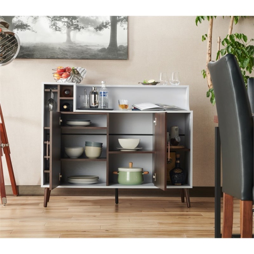 Furniture of America Reid Modern Wood Multi-Storage Buffet in White