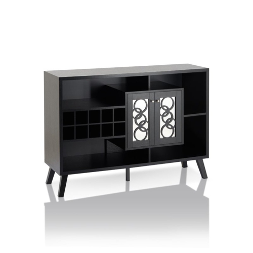 BOWERY HILL  Contemporary Wood Wine Rack Buffet In Cappuccino