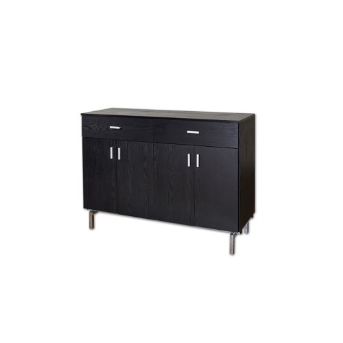 Furniture of America Coloma Wood 2-Drawer Buffet Server in Black and Chrome