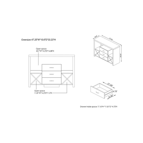 Furniture of America Dixen Wood Multi-Storage Buffet Server in Distressed Walnut