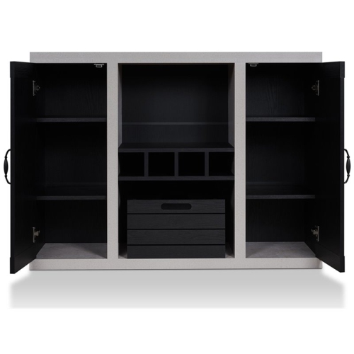 Furniture of America Vando Industrial Wood Multi-Storage Buffet in Black