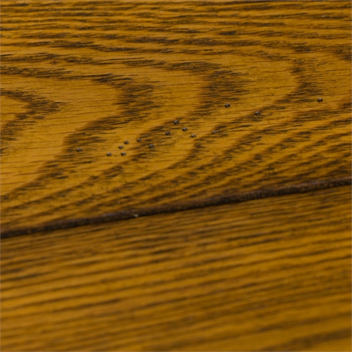 Pemberly Row Contemporary Brass Square Lamp Table in Oak