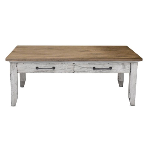 Steve Silver Bear Creek Rustic Ivory and Honey Finish Cocktail Table