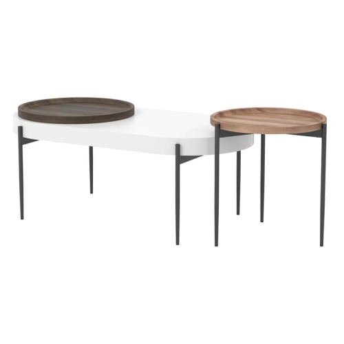 FURNITURE OF AMERICA  Hylen Metal 2-Piece Coffee Table Set In Natural Tone