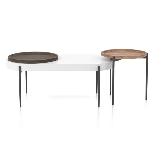 Furniture of America Hylen Metal 2-Piece Coffee Table Set in Natural Tone