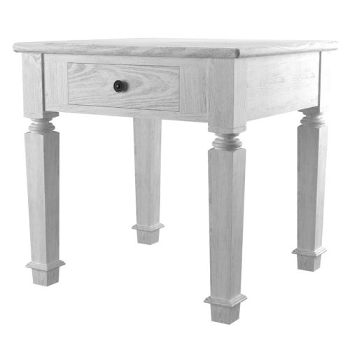 FURNITURE OF AMERICA  Vera Rustic Wood 1-Drawer End Table In Antique White