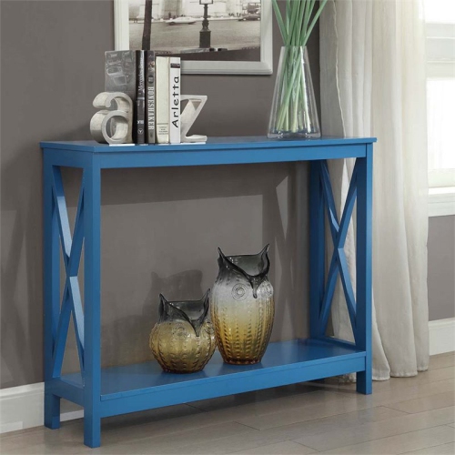 PEMBERLY ROW  Transitional Wood Console Table In Wood Finish In Blue