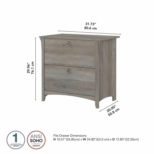 Scranton & Co Furniture Salinas 2 Drawer File Cabinet in Driftwood Gray