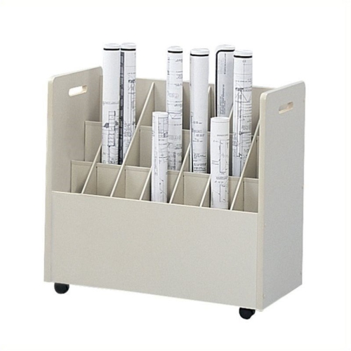 SCRANTON & CO  21 Compartment Mobile Wood Roll Files Organizer In Putty